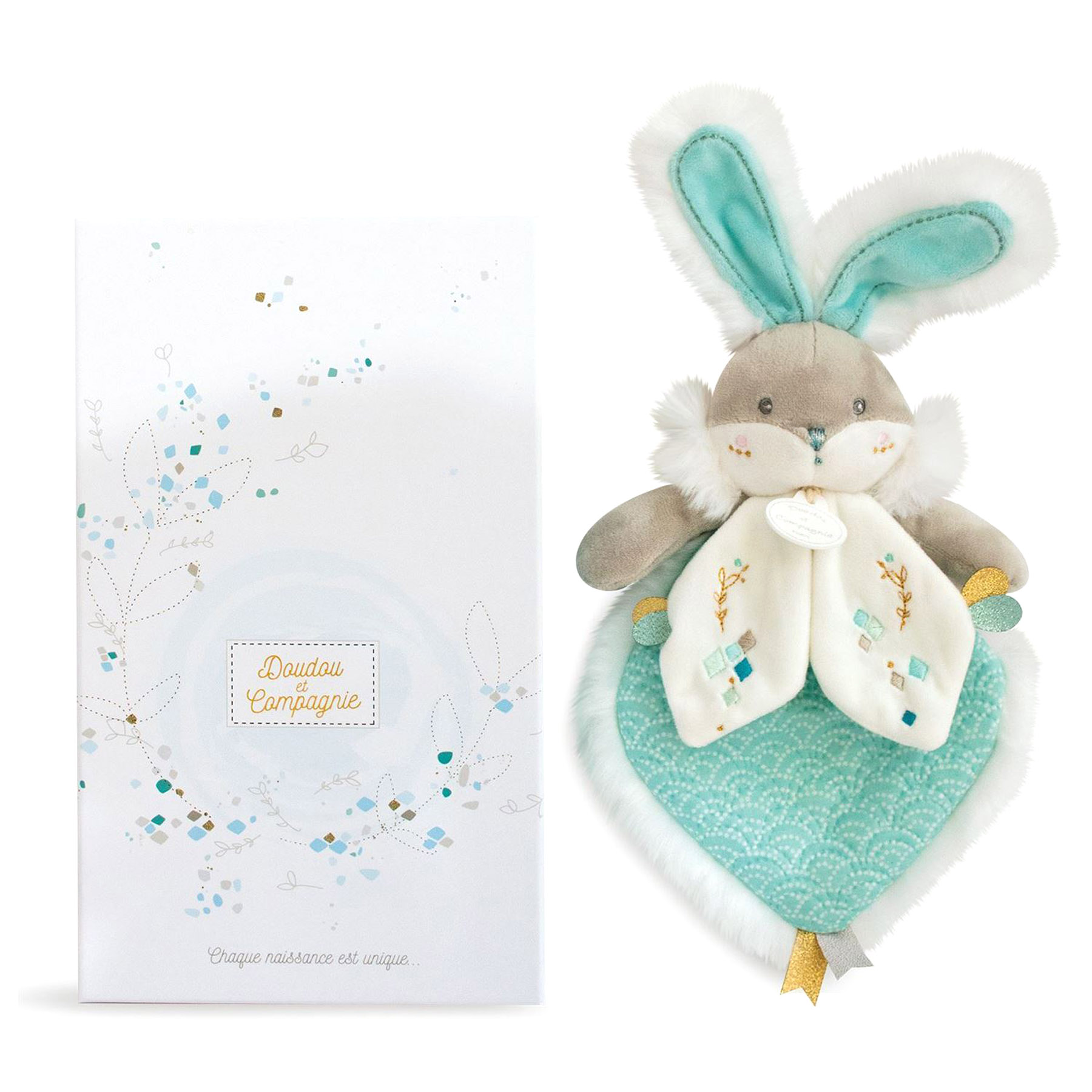 Coniglio Peluche  Blu mandorla Doudou - Doudou et Compagnie