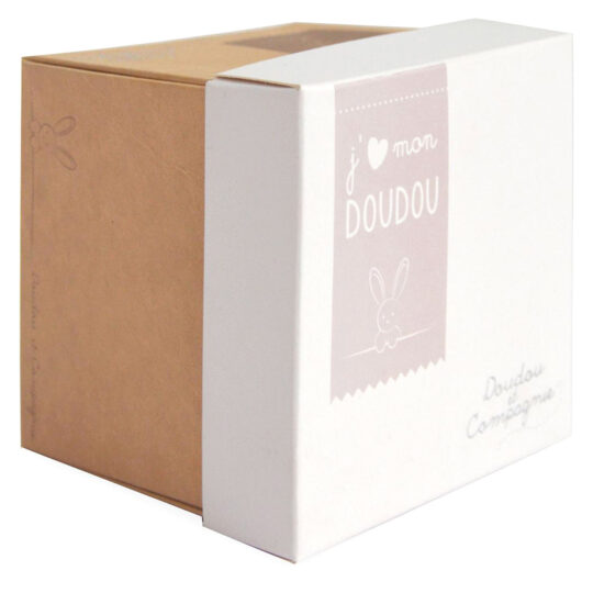 Orso scatola a fiore - beige - Doudou et Compagnie