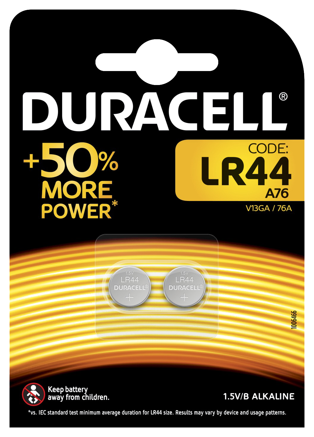 Duracell Lr44 - Batteria Bottone Litio 1.5V, Specialistica - Duracell