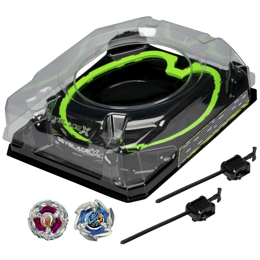 Battle Set Beyblade X -  Set Da Combattimento Con Beystadium - 2 Trottole E 2 Lanciatori - Beyblade