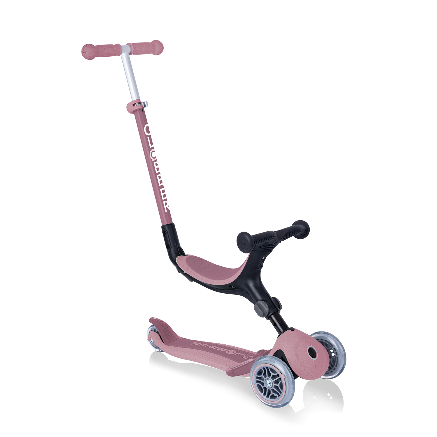 Monopattino a 3 ruote con seggiolino Go-Up Foldable Plus Eco, Berry - Globber