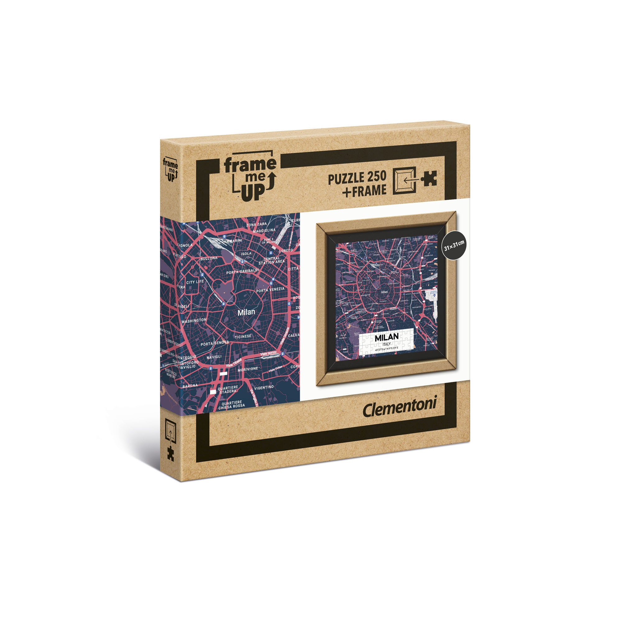 Clementoni puzzle Frame Milan City Map - 250 pezzi - Clementoni