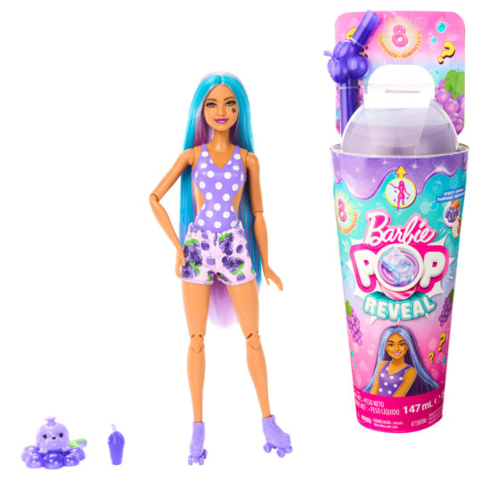 Barbie - Pop Reveal Serie Frutta, Bambola A Tema Spuma d'Uva - Barbie