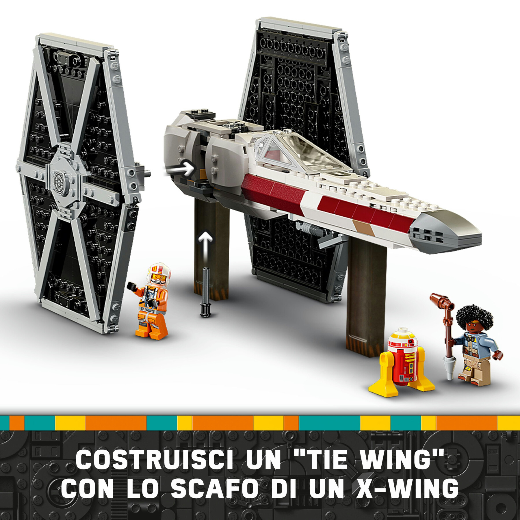 Lego Star Wars 75393 Mash-Up Tie Fighter E X-Wing, Modellini Di Astronavi, Giocattolo Bambini 9+ - LEGO