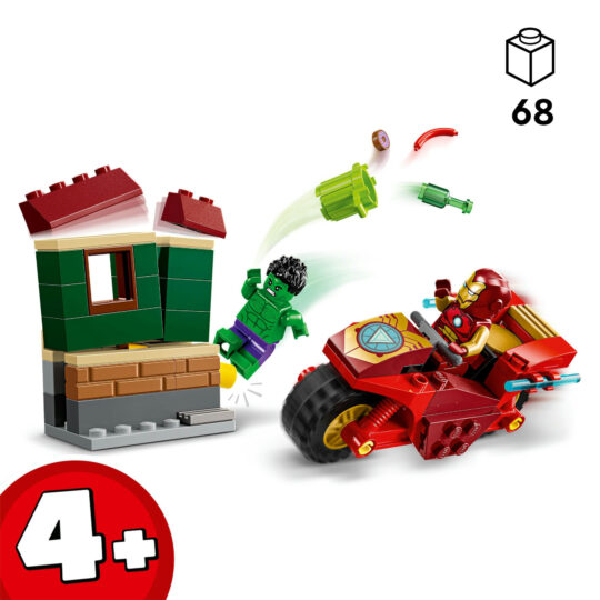 Lego Marvel 76287 Iron Man Con Moto E Hulk, Giocattolo Con 2 Minifigure - LEGO