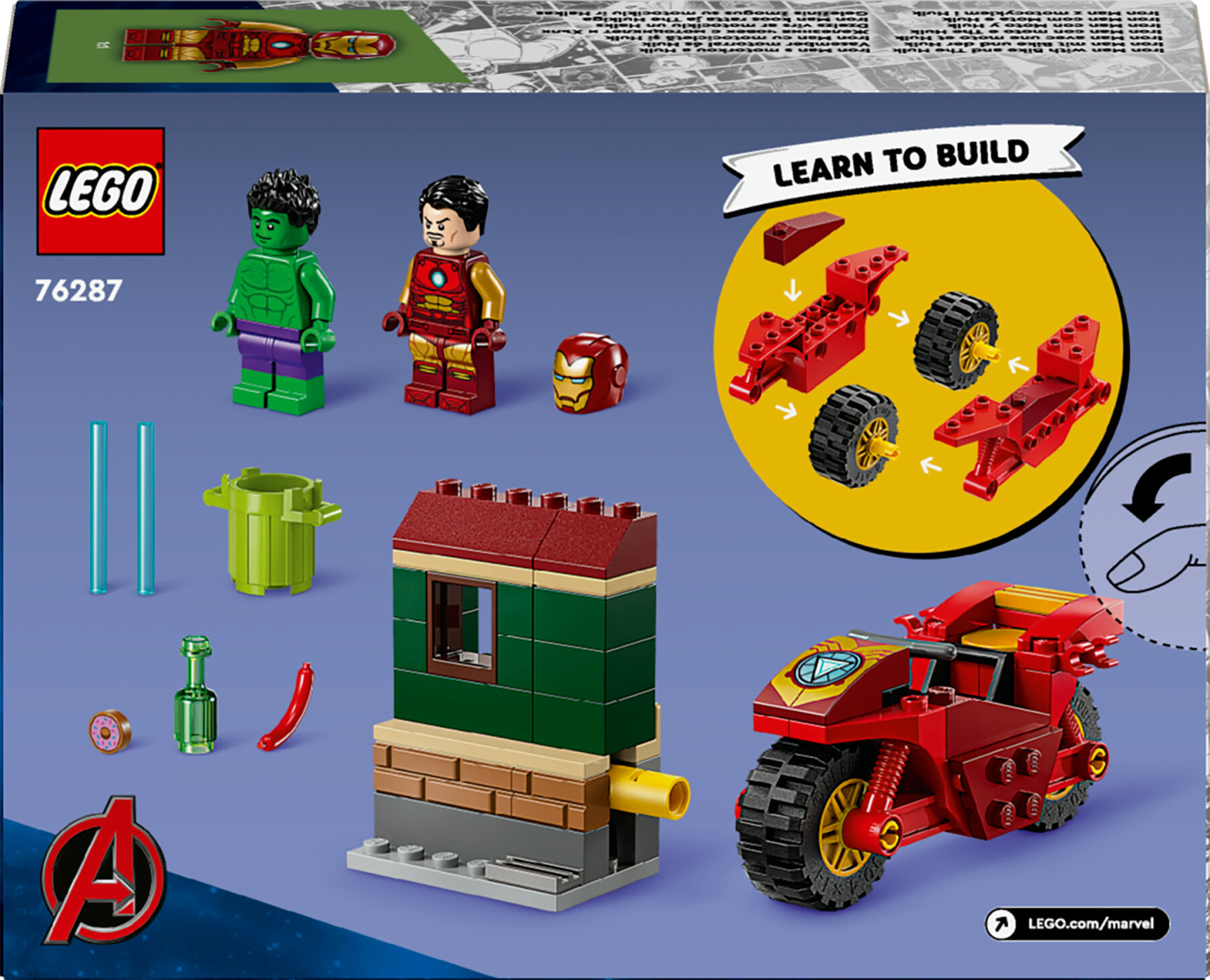 Lego Marvel 76287 Iron Man Con Moto E Hulk, Giocattolo Con 2 Minifigure - LEGO