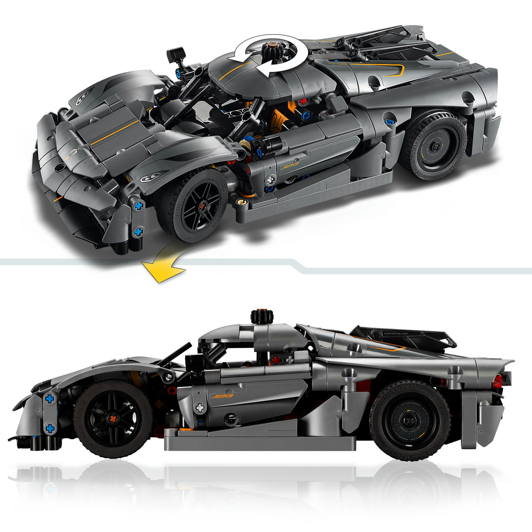 Lego Technic 42173 Hypercar Koenigsegg Jesko Absolut Grigia - LEGO