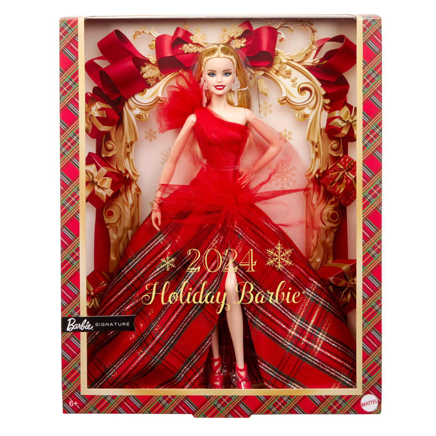 Barbie Signature Magia delle Feste 2024 con abito e gonna a quadri - Barbie