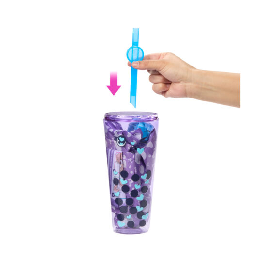 Barbie  Pop reveal serie bubble tea, taro milk profumata con cucciolo e 8 accessori, effetto cambia colore - Barbie