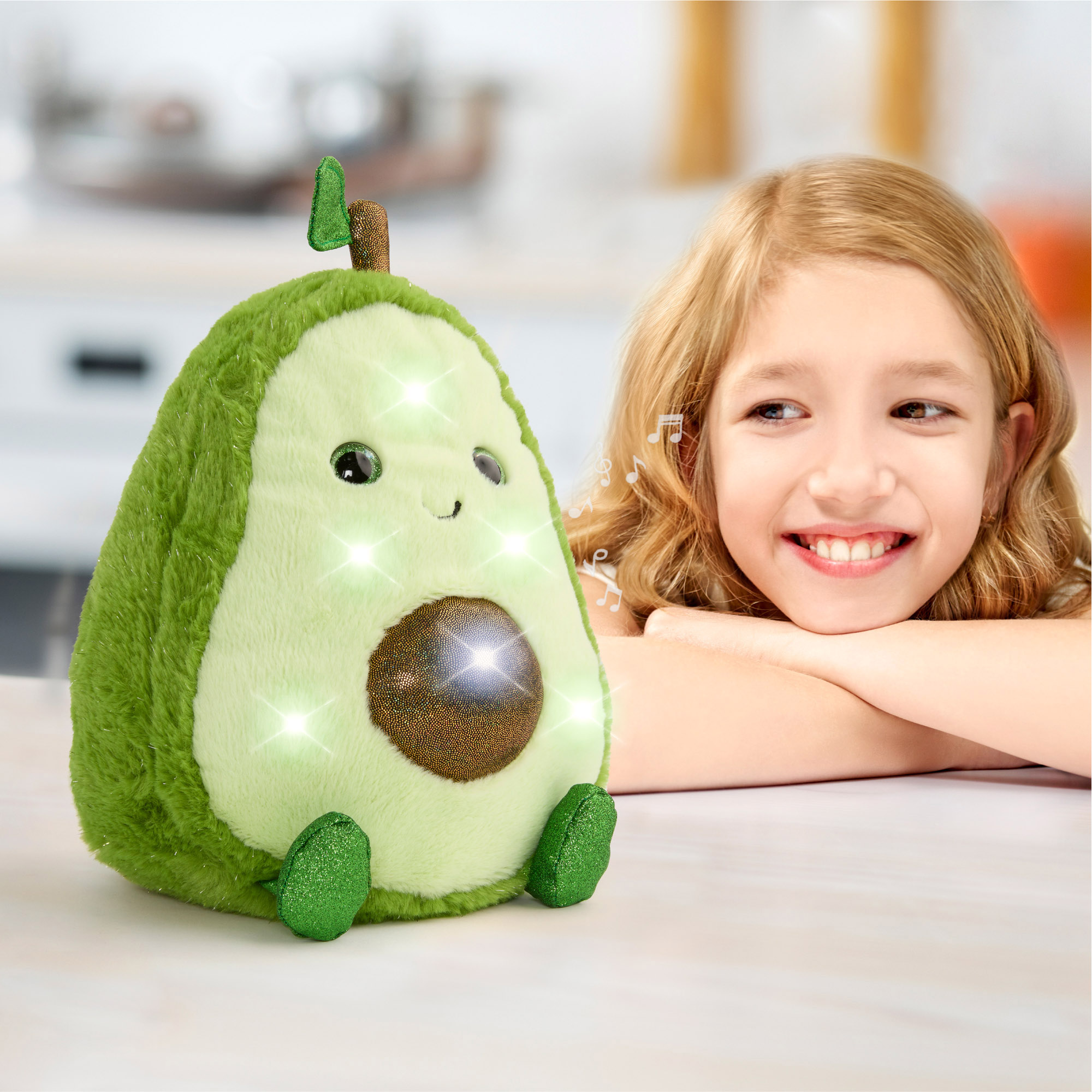 Peluche Avocado Glow Brights con luci e suoni 28 cm - FAO Schwarz