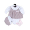 Abito in velour a coste grigio perla per My FAO Doll 40cm - FAO Schwarz