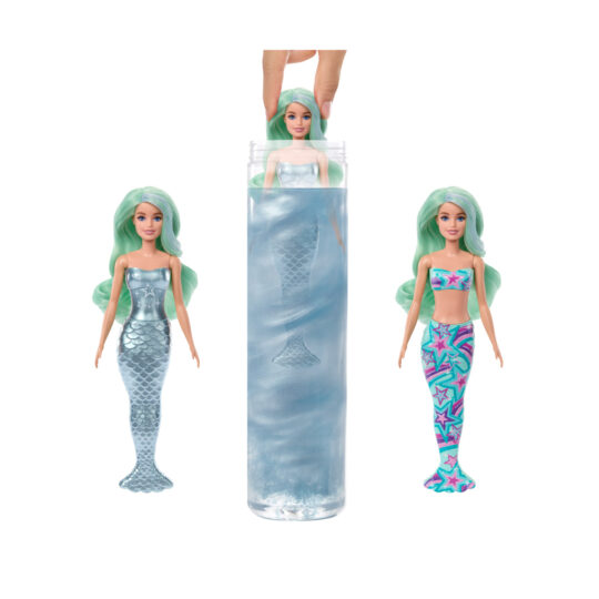 Barbie Color Reveal serie sirena, con corpetto cambia colore, 6 accessori a sorpresa - Barbie