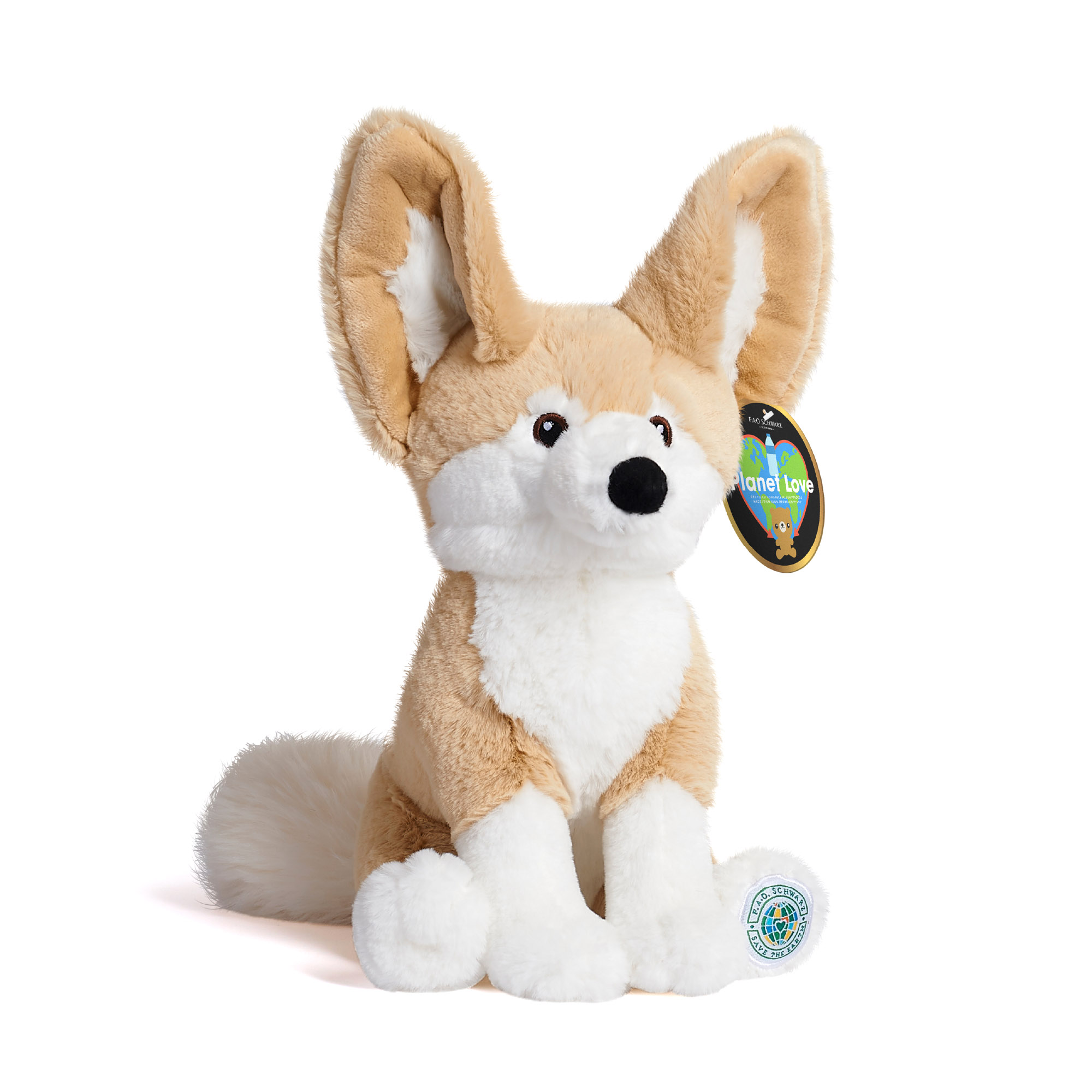 Volpe Fennece di peluche Planet Love 100% da plastica riciclata, 25 cm - FAO Schwarz