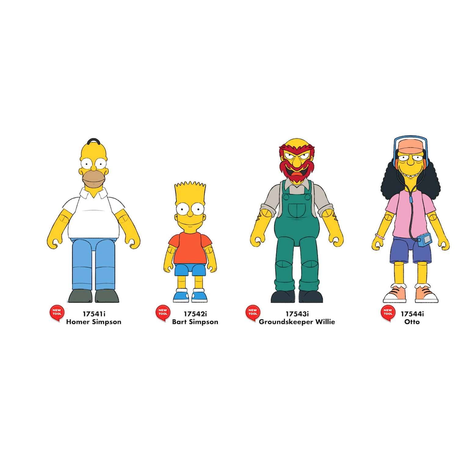 Figura assortita in scala 5" Homer Bart Groundskeeper Willie Otto - The Simpsons - Simpsons