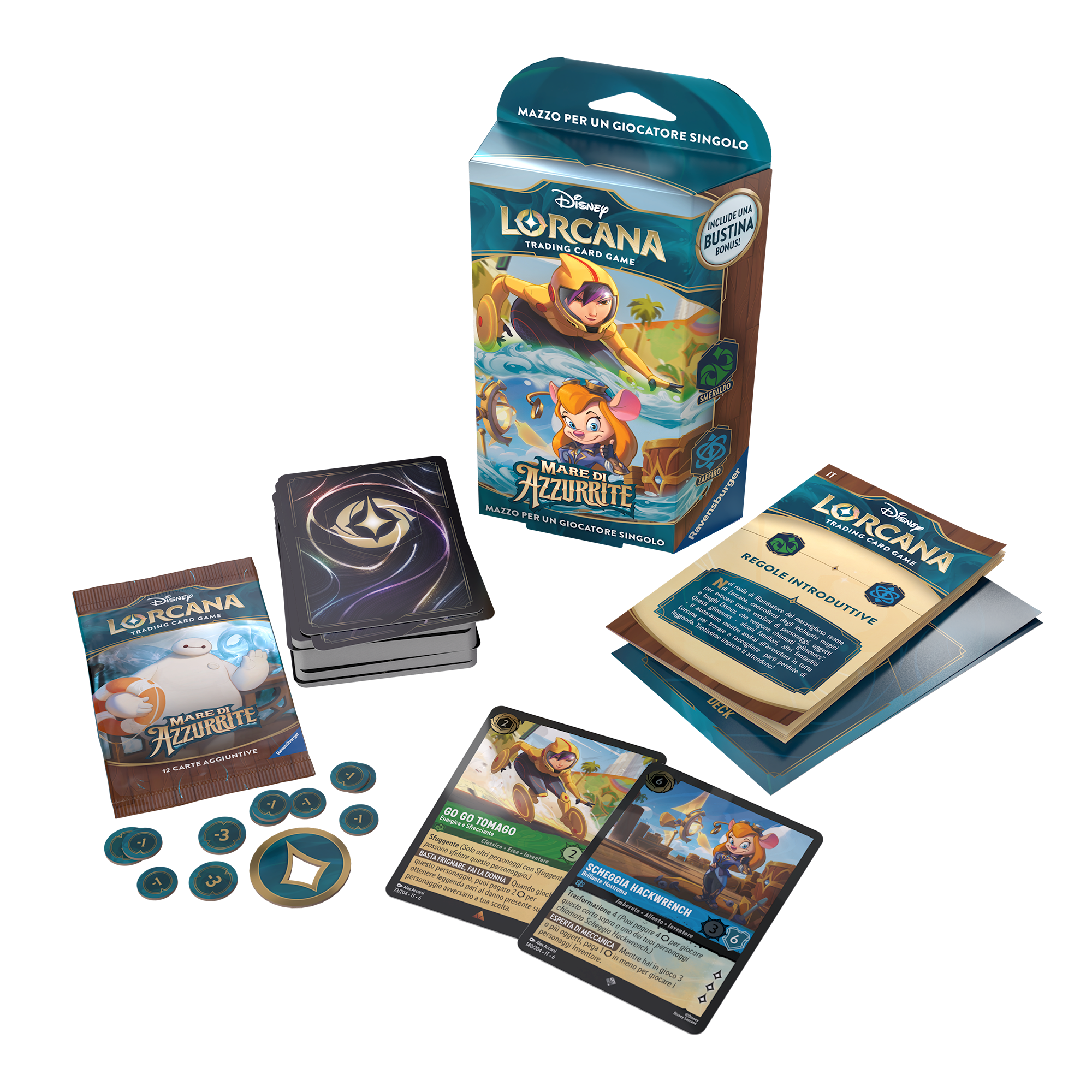 Ravensburger Disney Lorcana TCG: Mare di Azzurrite Starter Deck Smeraldo & Zaffiro - Lorcana