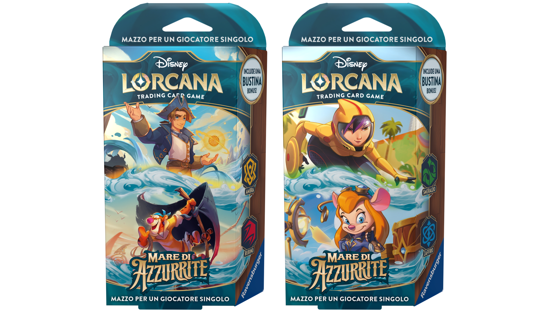 Ravensburger Disney Lorcana TCG: Mare di Azzurrite Starter Deck Smeraldo & Zaffiro - Lorcana