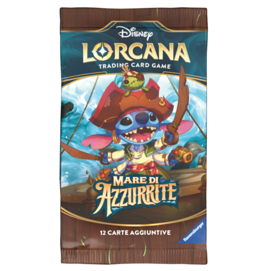 Ravensburger Disney Lorcana TCG: Mare di Azzurrite Booster Pack - Bustina 12 Carte - Lorcana