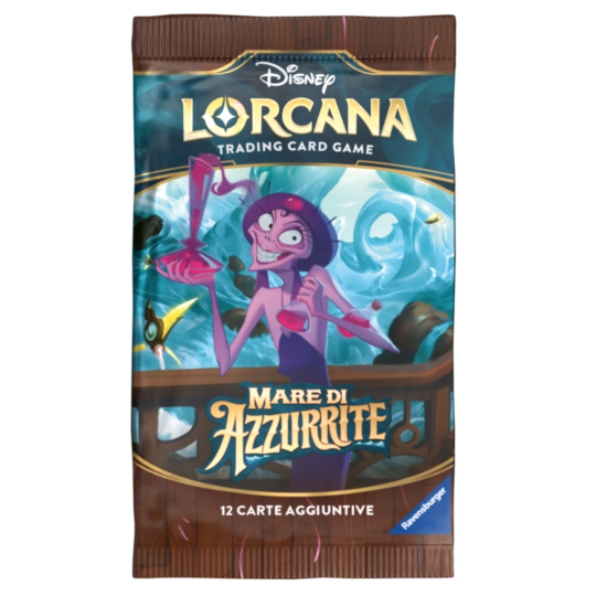 Ravensburger Disney Lorcana TCG: Mare di Azzurrite Booster Pack - Bustina 12 Carte - Lorcana