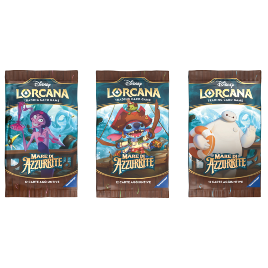 Ravensburger Disney Lorcana TCG: Mare di Azzurrite Booster Pack - Bustina 12 Carte - Lorcana