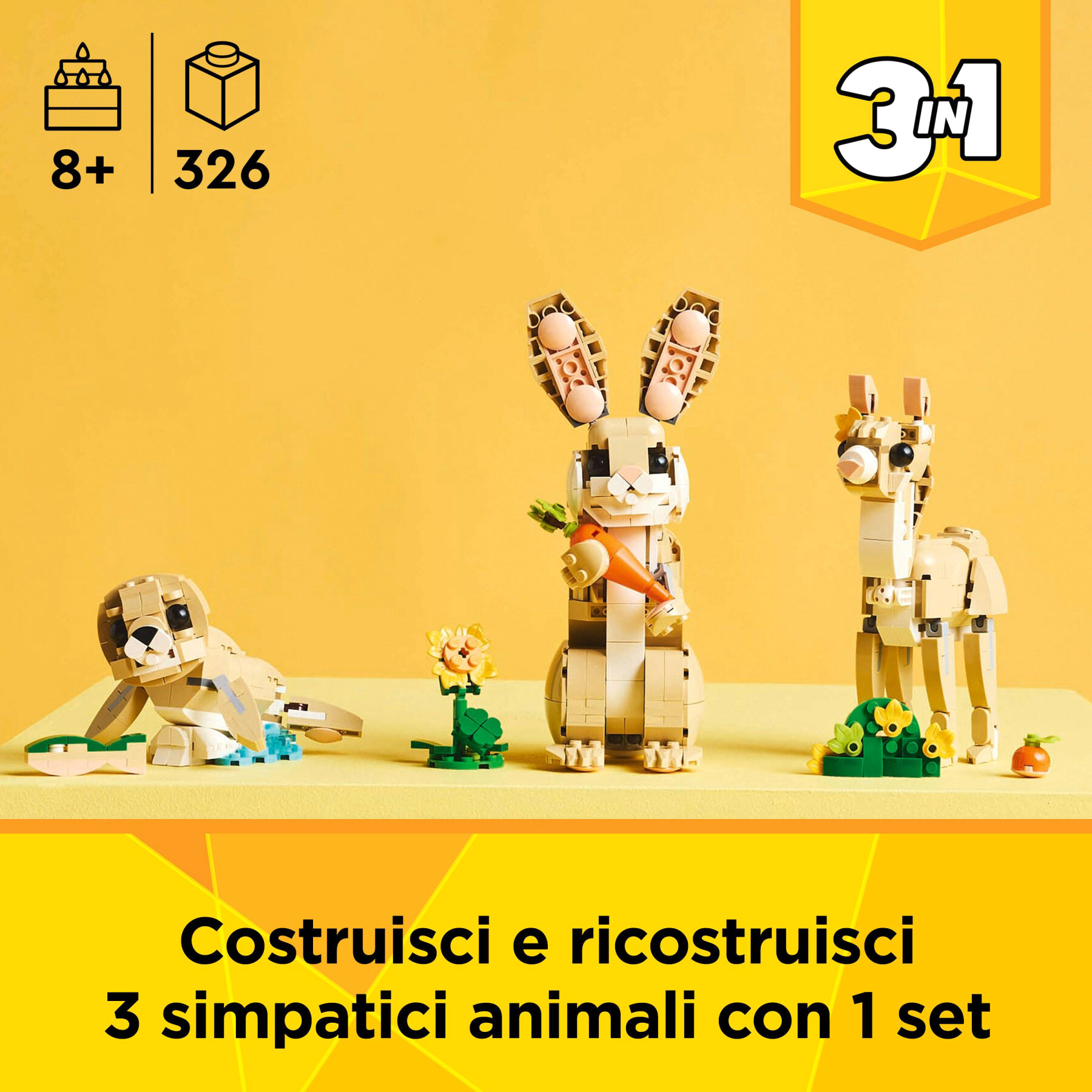Lego Creator 3 in 1 31162 Adorabile Coniglio Giocattolo - LEGO