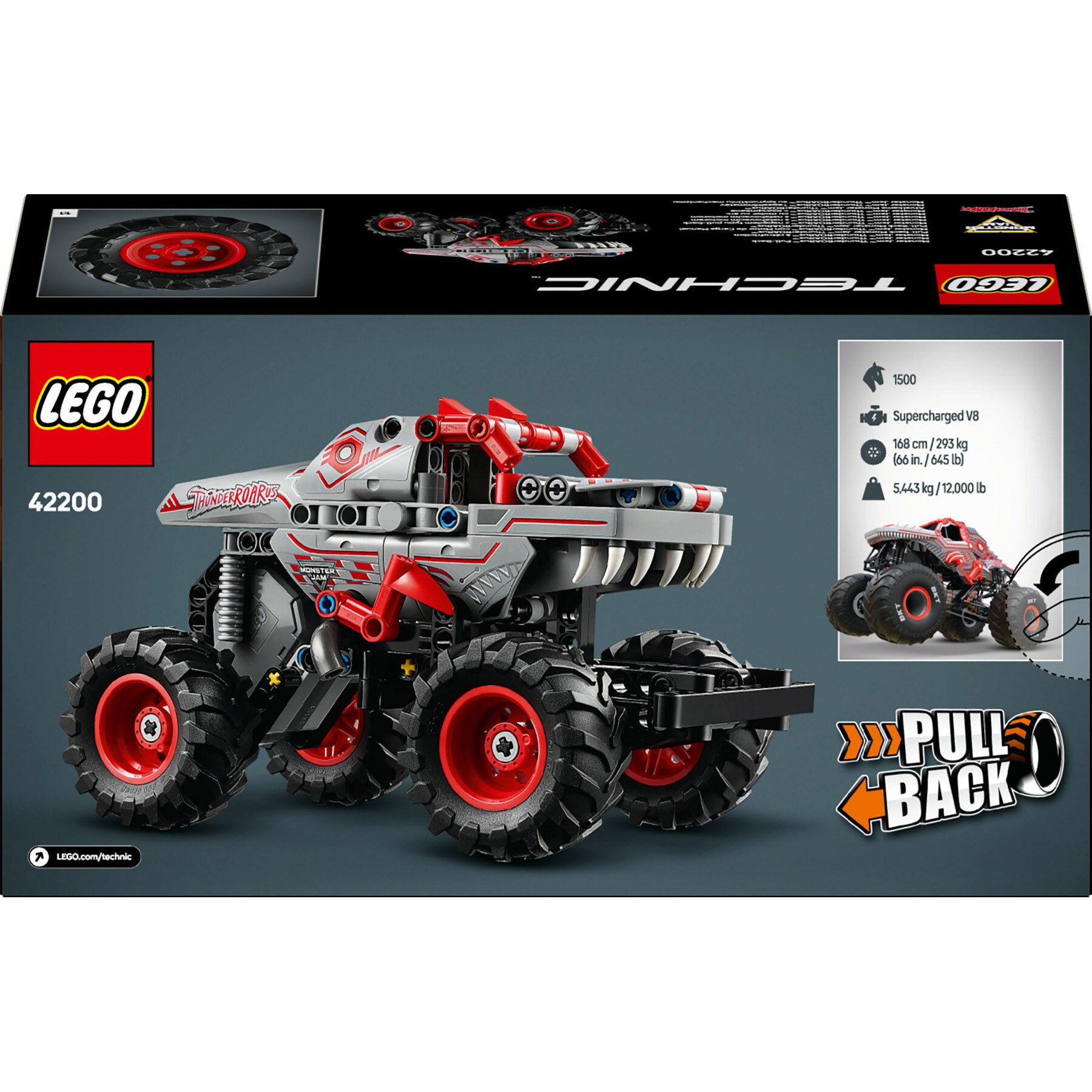 Lego Technic 42200 Pull-Back Thunderroarus - Monster Truck - LEGO