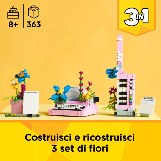 Lego Creator 3 in 1 31169 Macchina da Scrivere con Fiori - LEGO