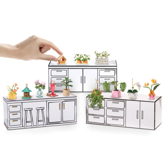 Mga's miniverse make it mini lifestyle - home series1 - piante, casette per uccelli, mazzi di fiori - mini repliche da collezione in confezione sorpresa - fai da te, gioco in resina - non edibile - Miniverse MGA