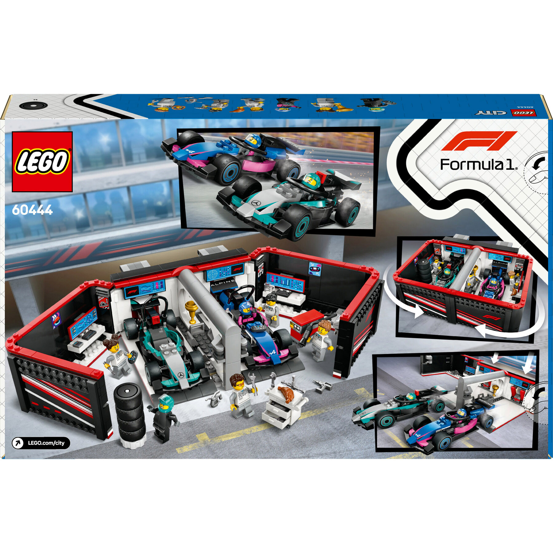 Lego City 60444 Garage con Monoposto Mercedes-AMG e Alpine F1 - LEGO
