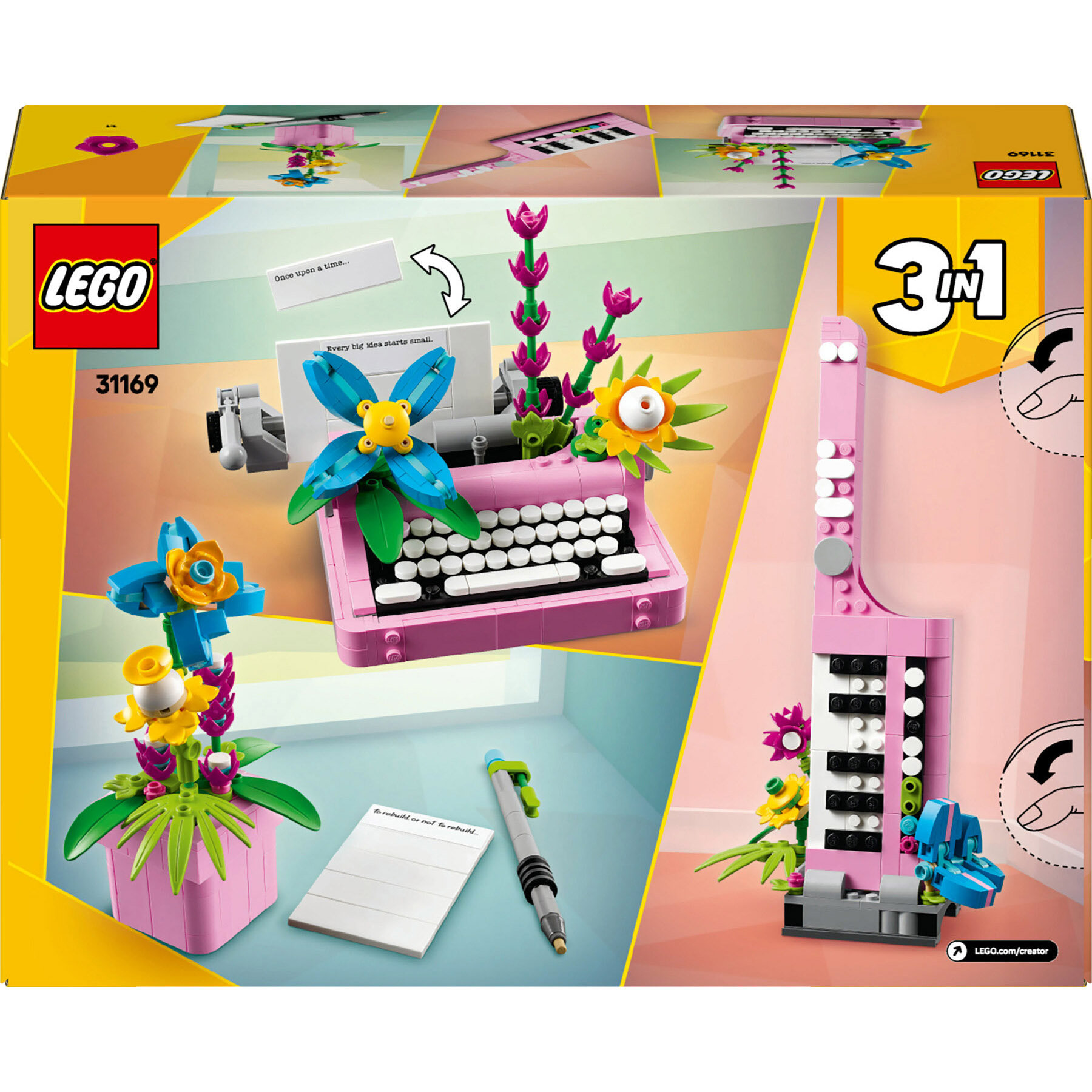 Lego Creator 3 in 1 31169 Macchina da Scrivere con Fiori - LEGO