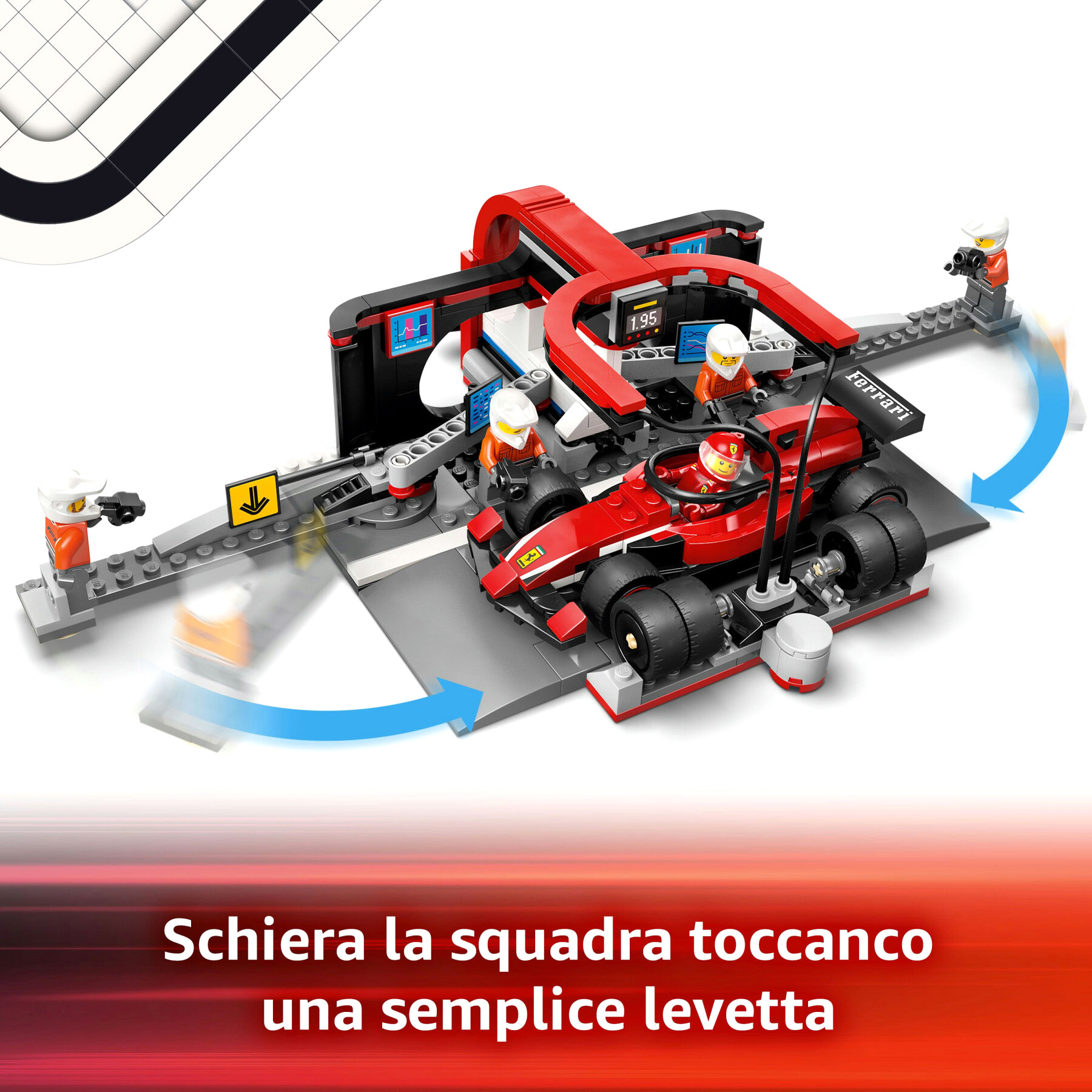 Lego City 60443 Pit Stop e Meccanici con Monoposto Ferrari F1 - LEGO