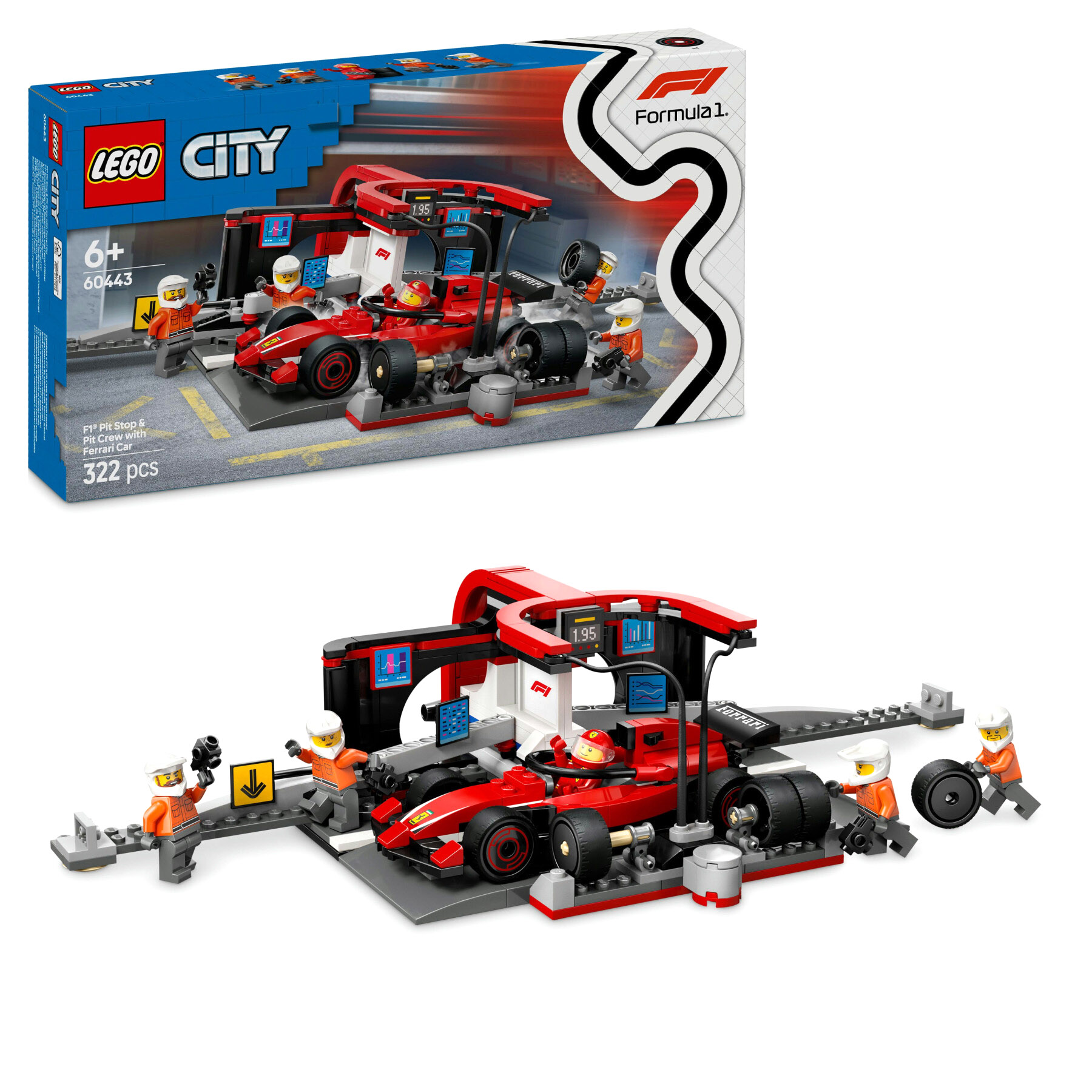 Lego City 60443 Pit Stop e Meccanici con Monoposto Ferrari F1 - LEGO