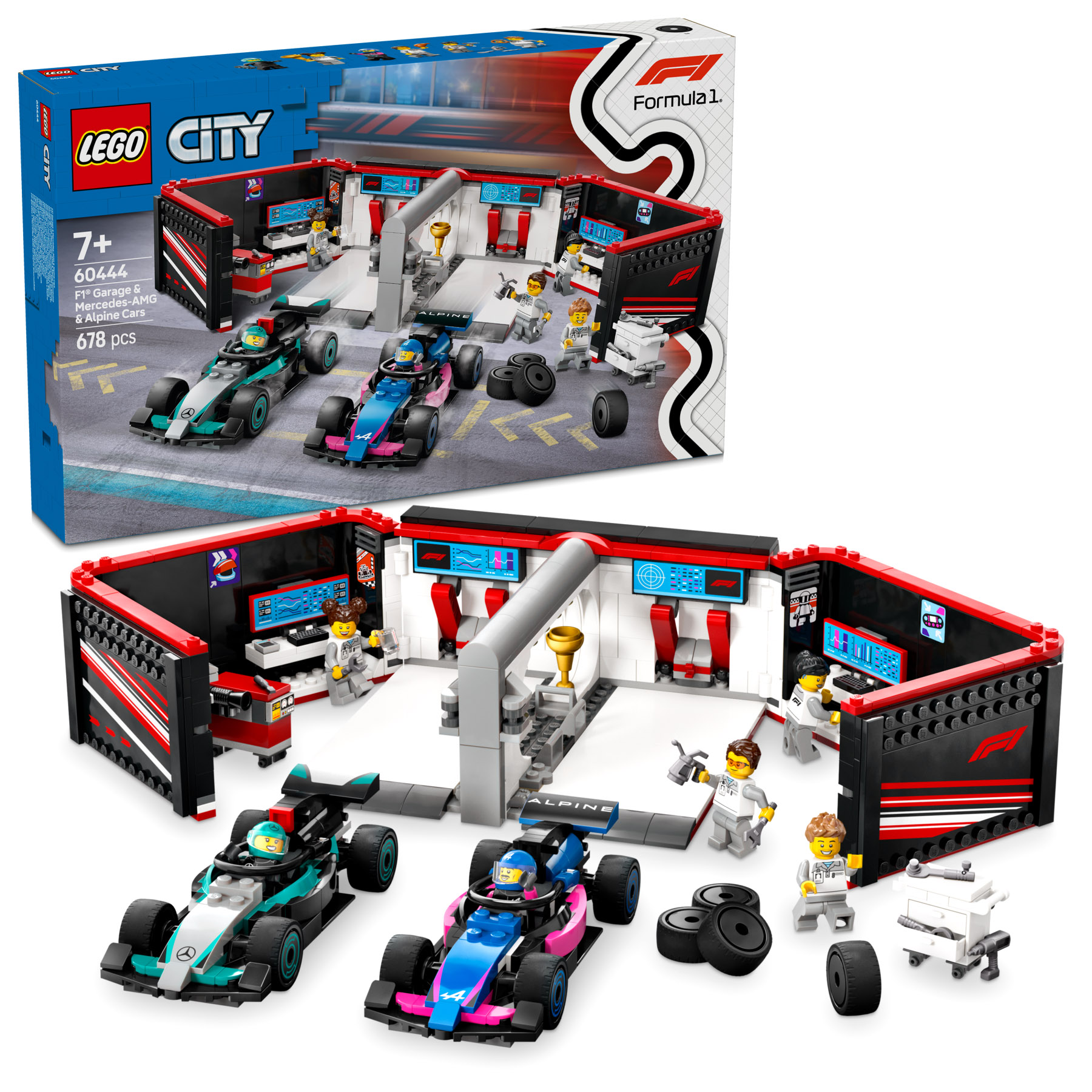 Lego City 60444 Garage con Monoposto Mercedes-AMG e Alpine F1 - LEGO