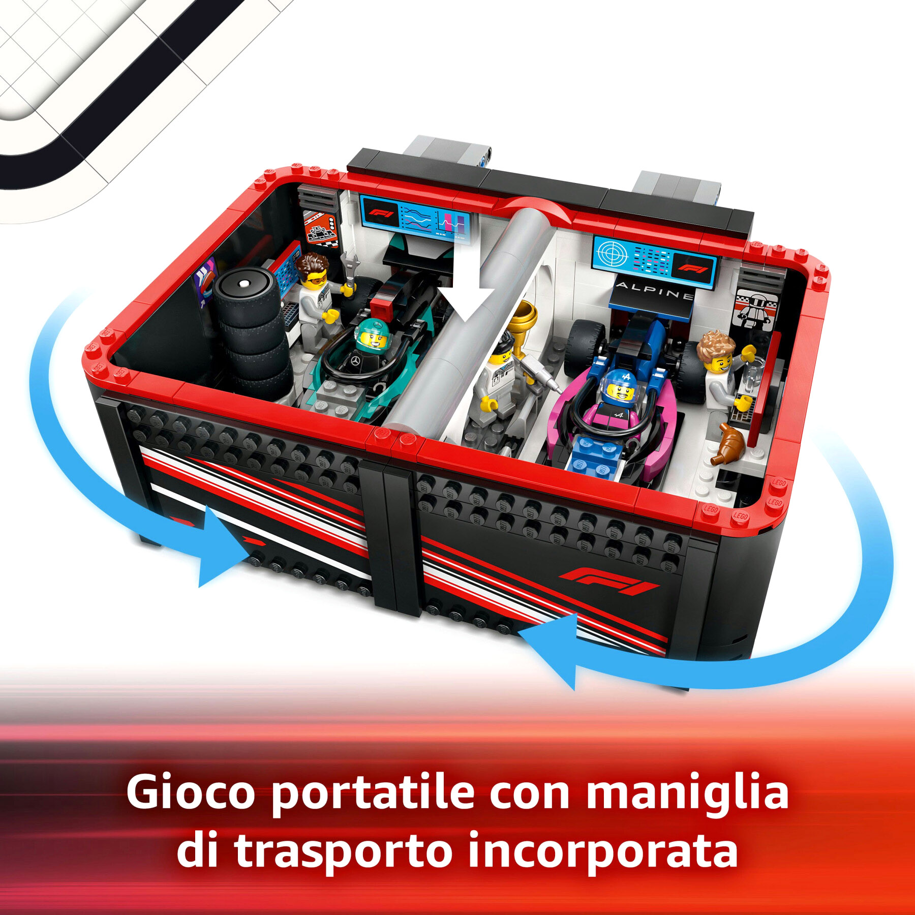 Lego City 60444 Garage con Monoposto Mercedes-AMG e Alpine F1 - LEGO