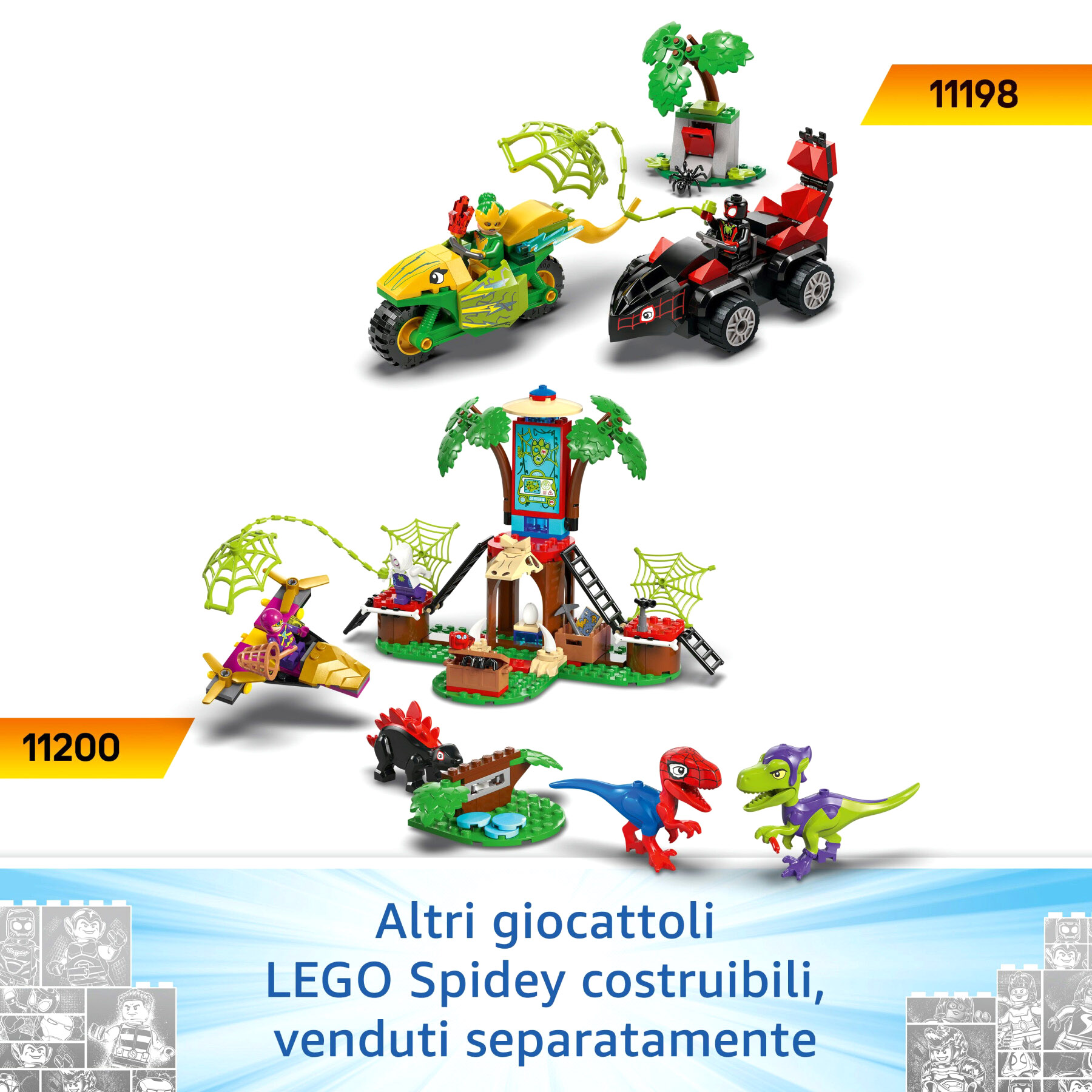 Lego Marvel 11200 Battaglia con il Raptor al Quartier Generale sull'Albero di Spider-Man e Gobby - LEGO