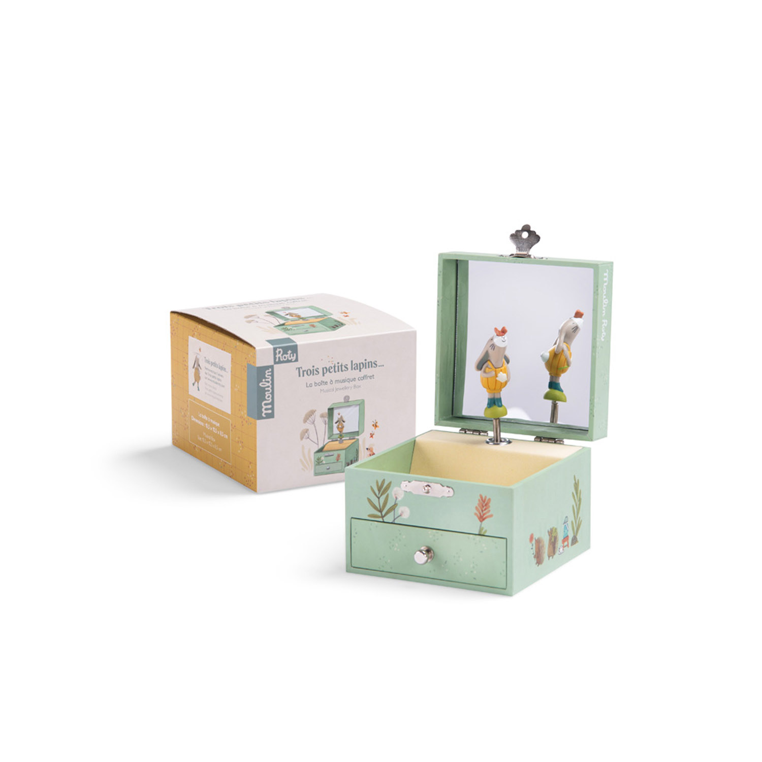 Carillon portagioielli - Trois Petits Lapins - Moulin Roty