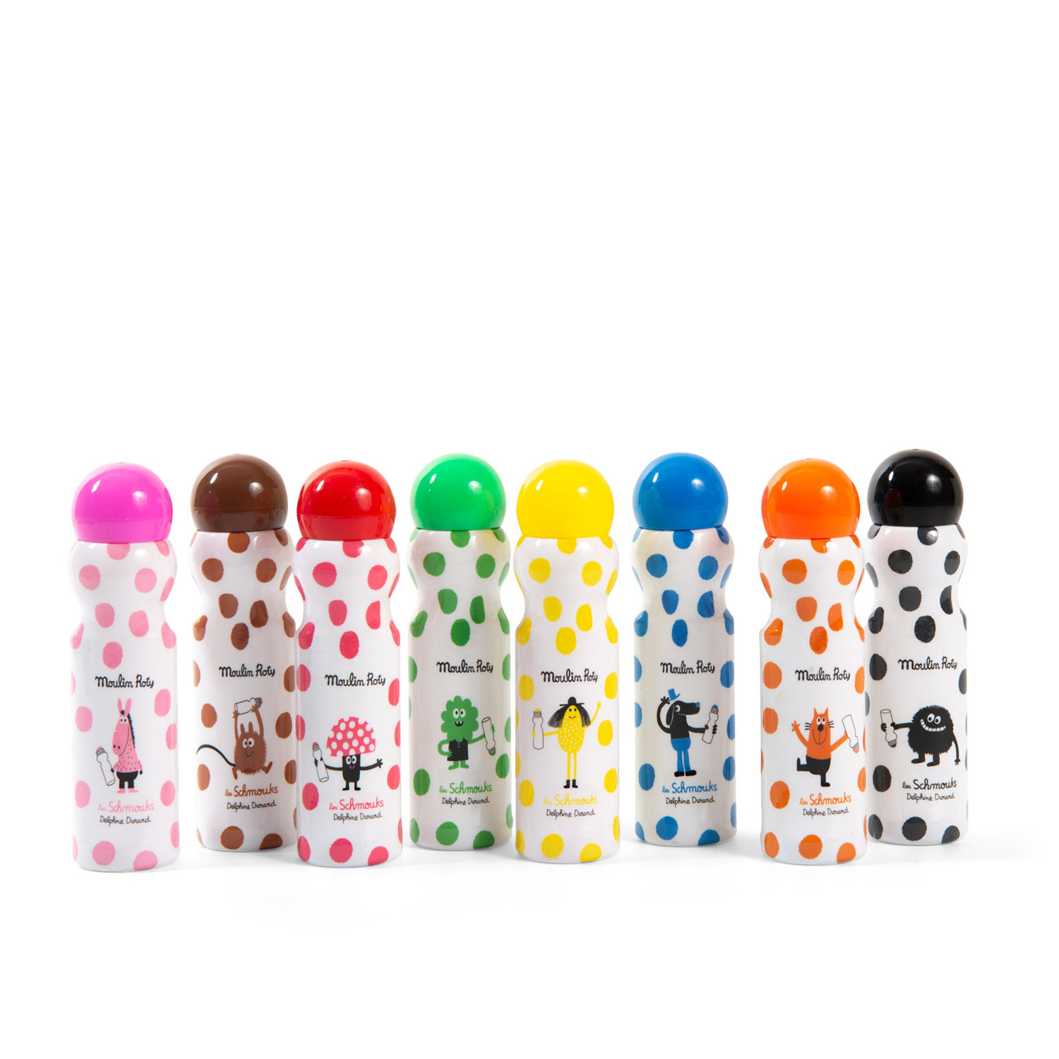 Set 8 pennarelli pois - Les Schmouks - Moulin Roty