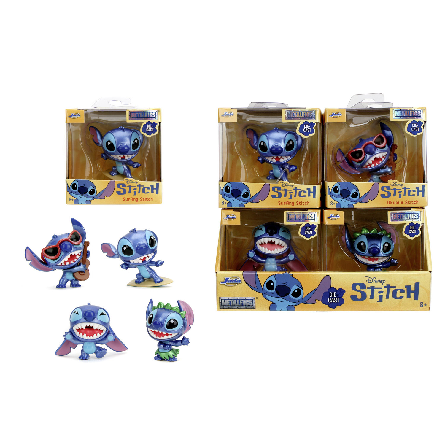 Personaggio singolo da collezione in metallo di  Disney Stitch, 4 modelli assortiti - Disney Stitch