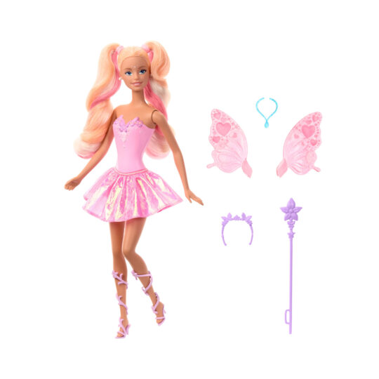 Barbie Fata Magica con Bacchetta e Ali – Bambola Fantasy con Capelli Biondi e Abito Cangiante - Barbie