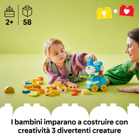 LEGO Duplo 10448 Animali su Ruote 3in1: anatra, pesce, cane - LEGO