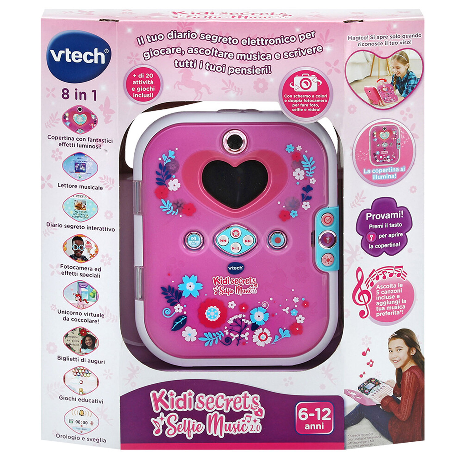 Kidi Secrets Selfie Music 2.0, Diario elettronico interattivo - VTech