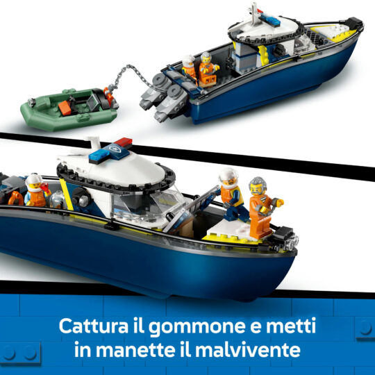 LEGO City 60456 Inseguimento motoscafo polizia: 2 barche, squalo - LEGO