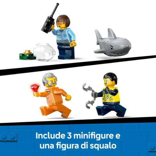 LEGO City 60456 Inseguimento motoscafo polizia: 2 barche, squalo - LEGO