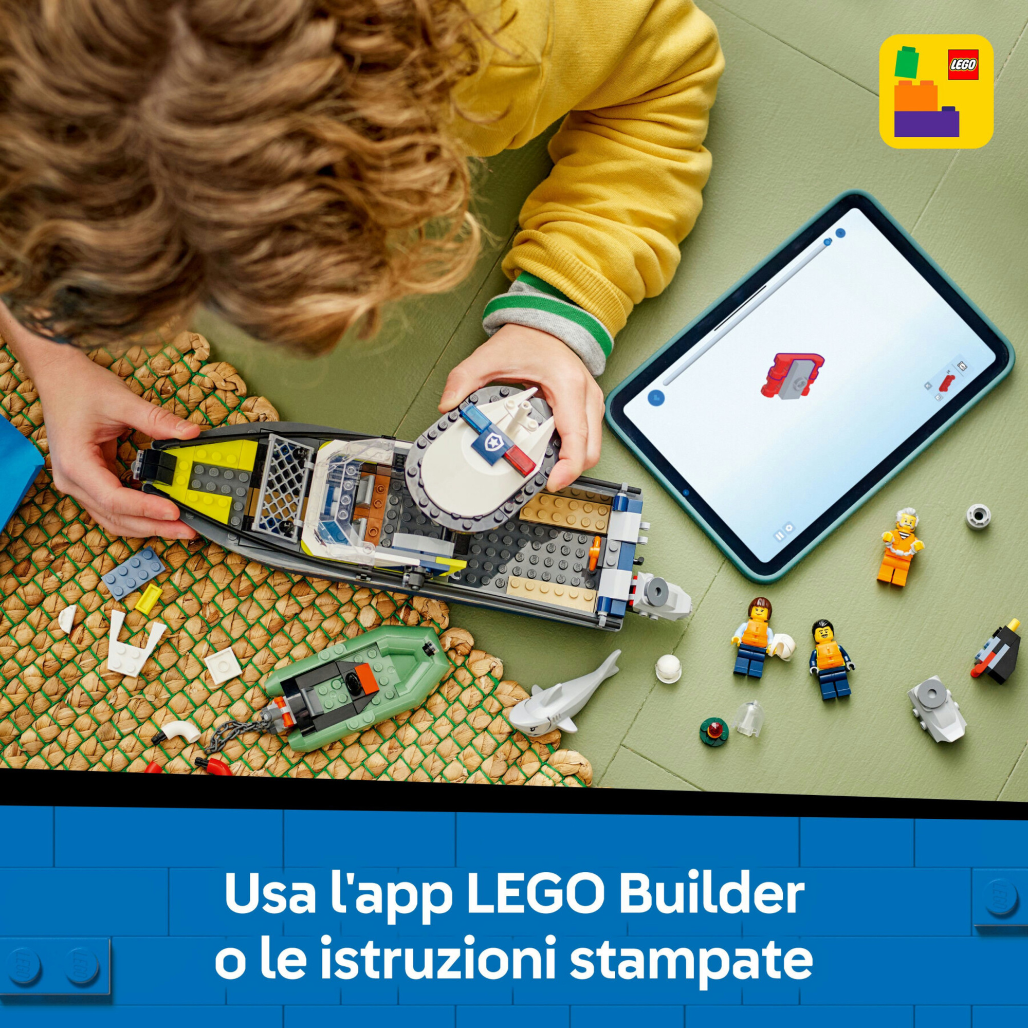 LEGO City 60456 Inseguimento motoscafo polizia: 2 barche, squalo - LEGO