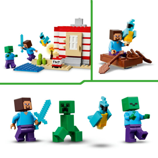 LEGO Minecraft 21275 Casa giungla esplosiva: tnt, barca, 3 personaggi - LEGO, Minecraft