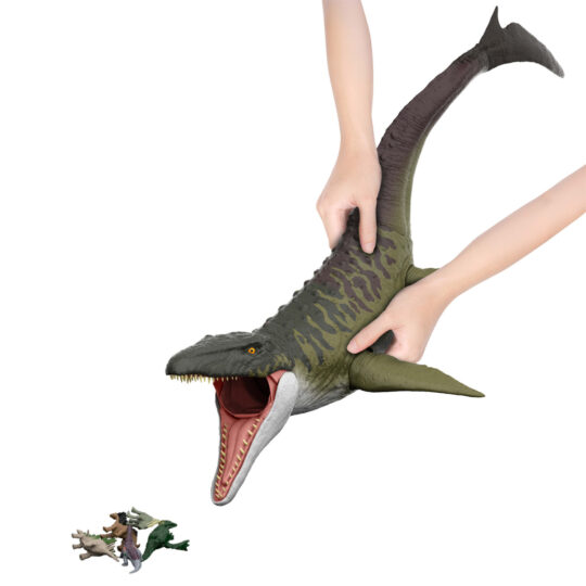 Jurassic World Mosasauro Super Colossale, Dinosauro Snodato con Attacco - Jurassic World
