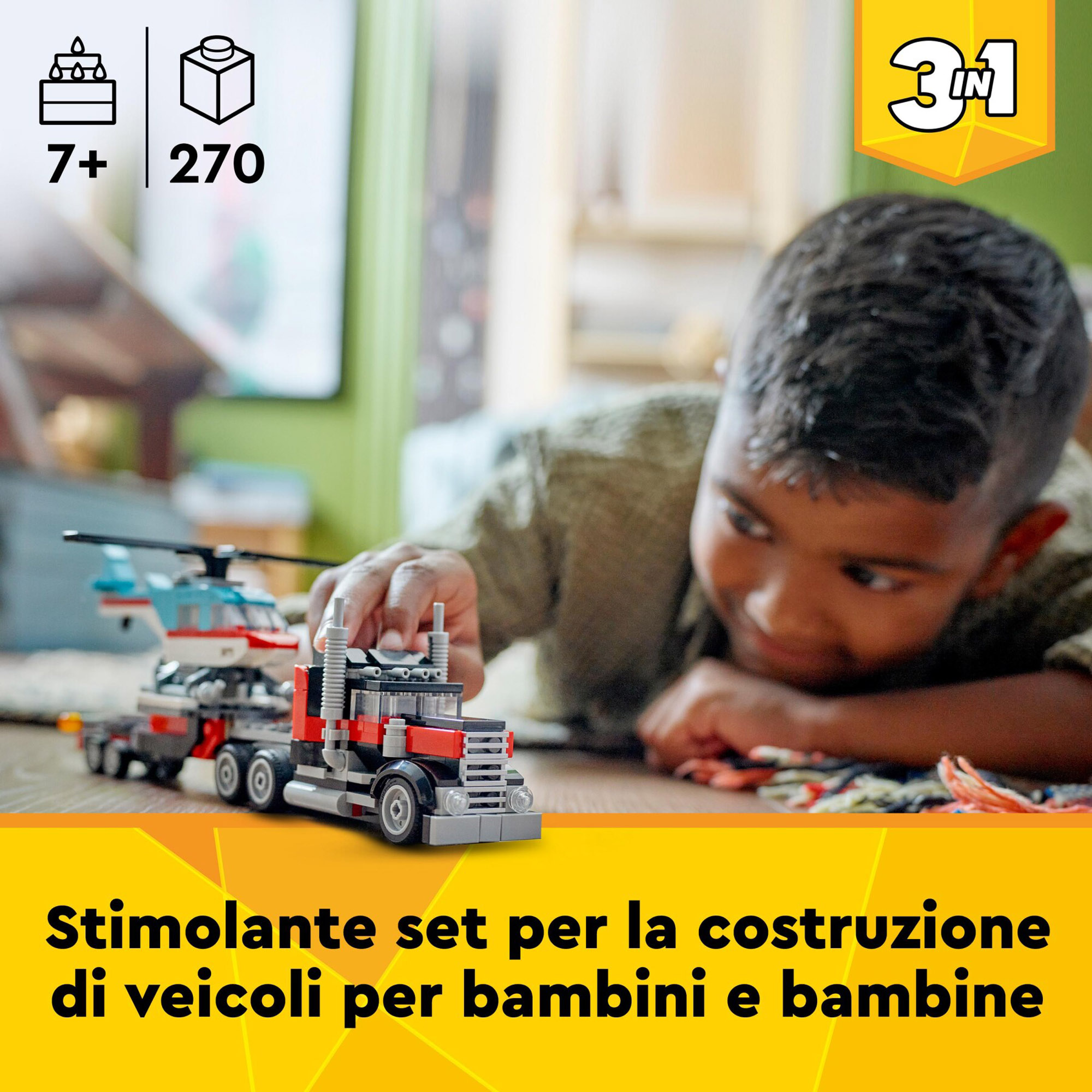 LEGO Creator 31146 3 in 1 Autocarro con Elicottero - LEGO