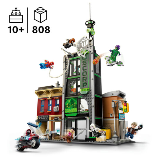 LEGO Marvel 76324 Spider-Man vs Oscorp con Moto e 8 Minifigure - LEGO, Marvel