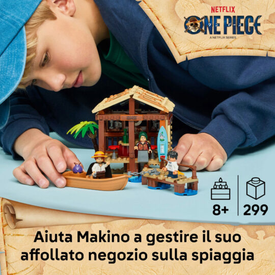 LEGO One Piece 75636 La Capanna Del Villaggio Foosha con Barca Giocattolo - One Piece, LEGO
