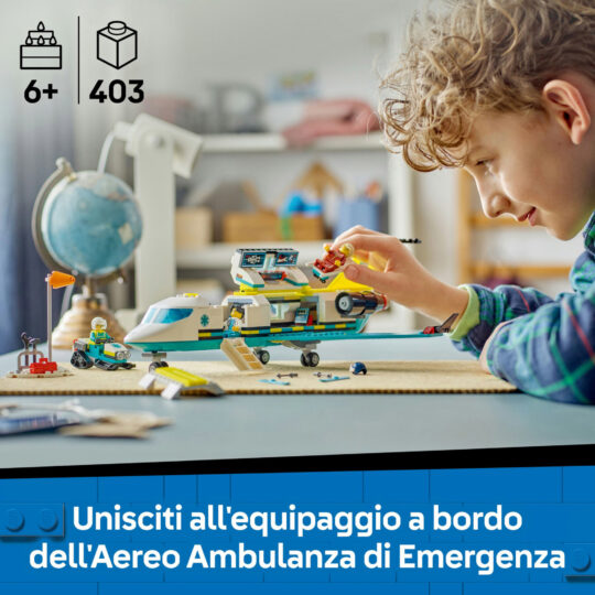 LEGO City 60465 Aereo Ambulanza: 4 Minifigure, Gatto Neve - LEGO
