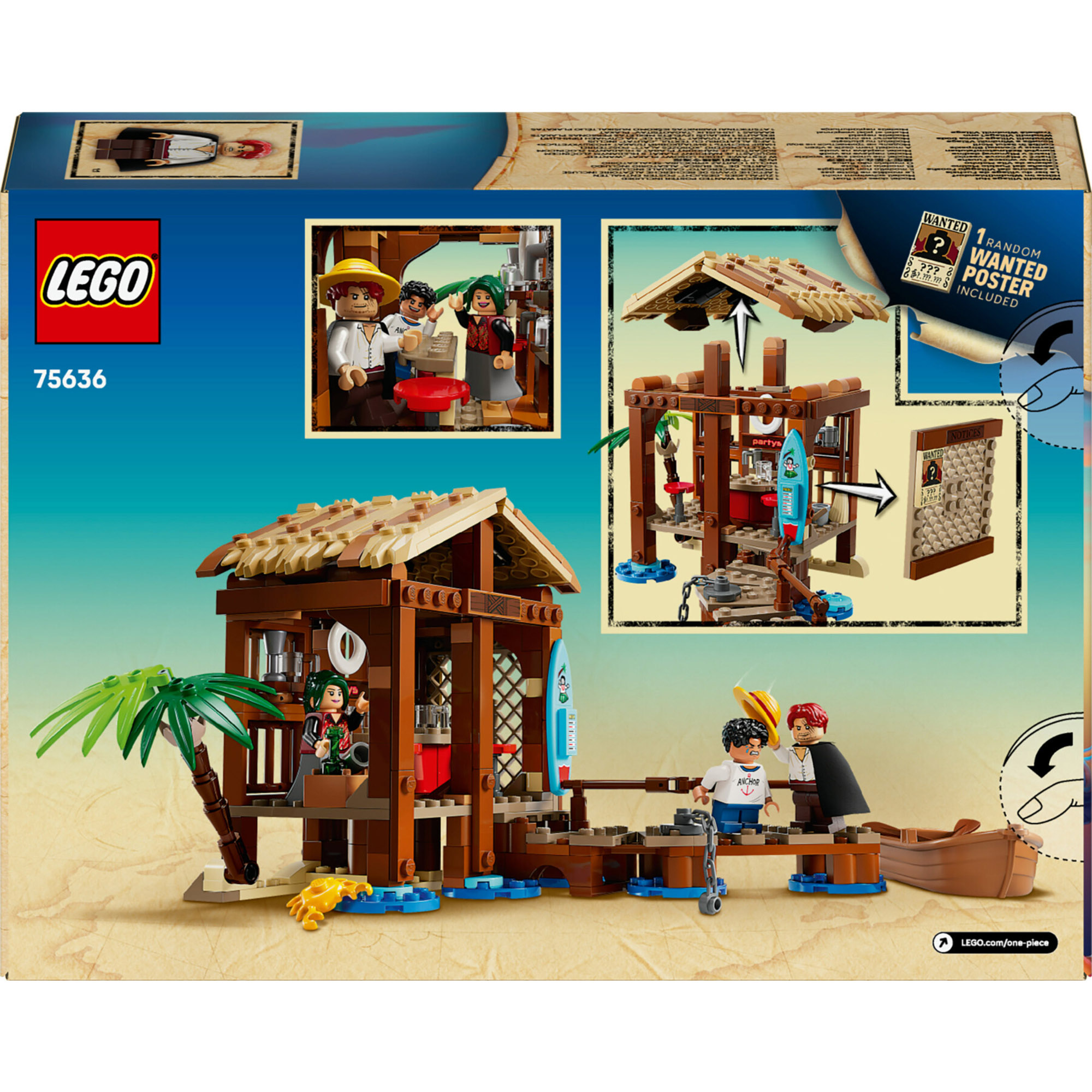 LEGO One Piece 75636 La Capanna Del Villaggio Foosha con Barca Giocattolo - One Piece, LEGO